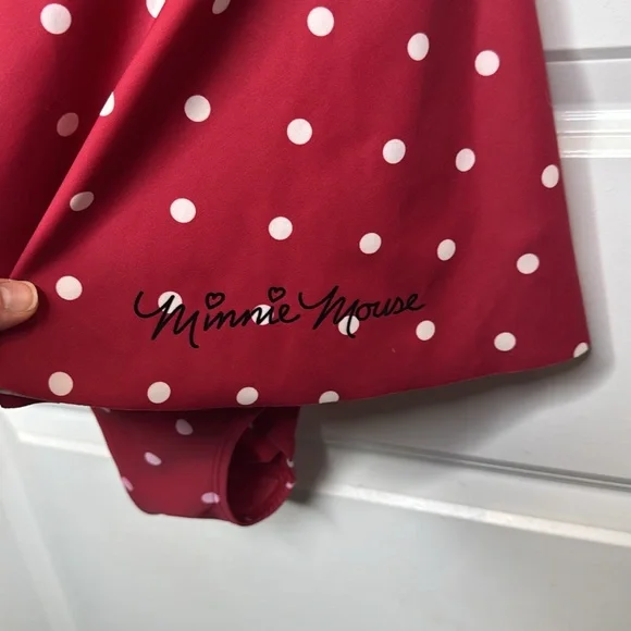 Torrid Disney Minnie Mouse Size 1X Red Polka Dot Retro Peplum One Piece Swimsuit - Picture 7 of 15